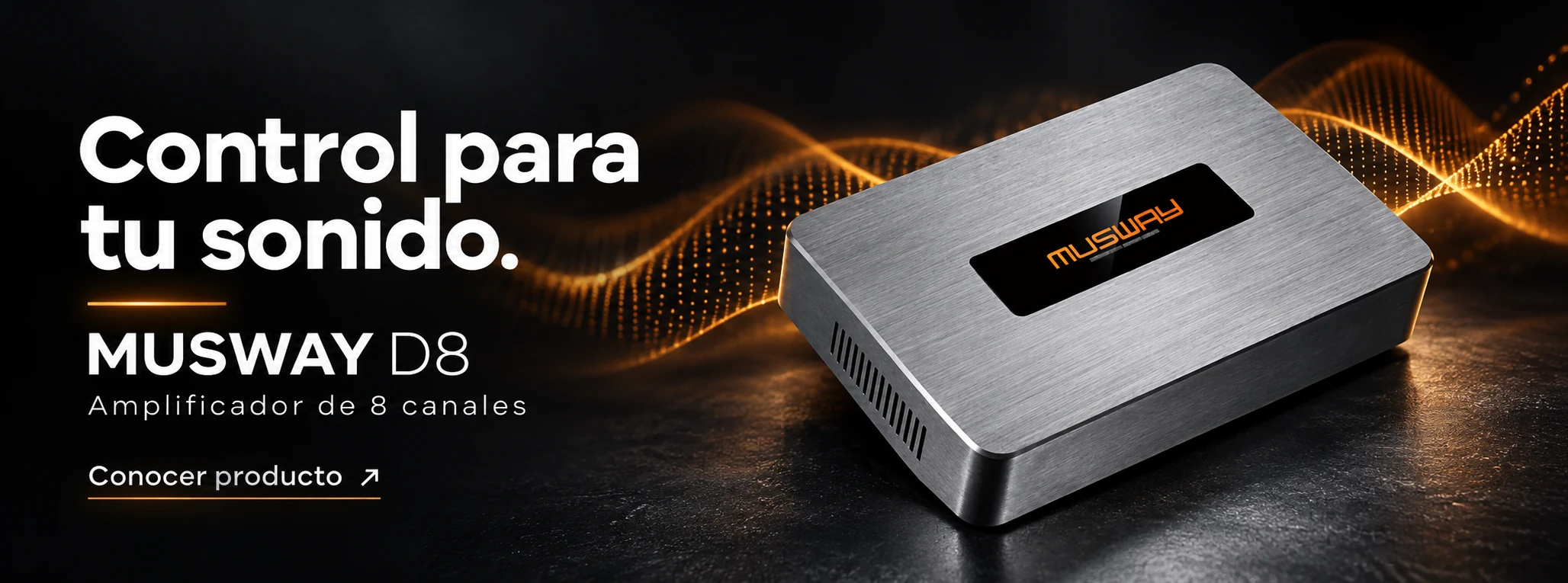 Control para tu sonido. Musway D8, amplificador de 8 canales. Conocer producto.